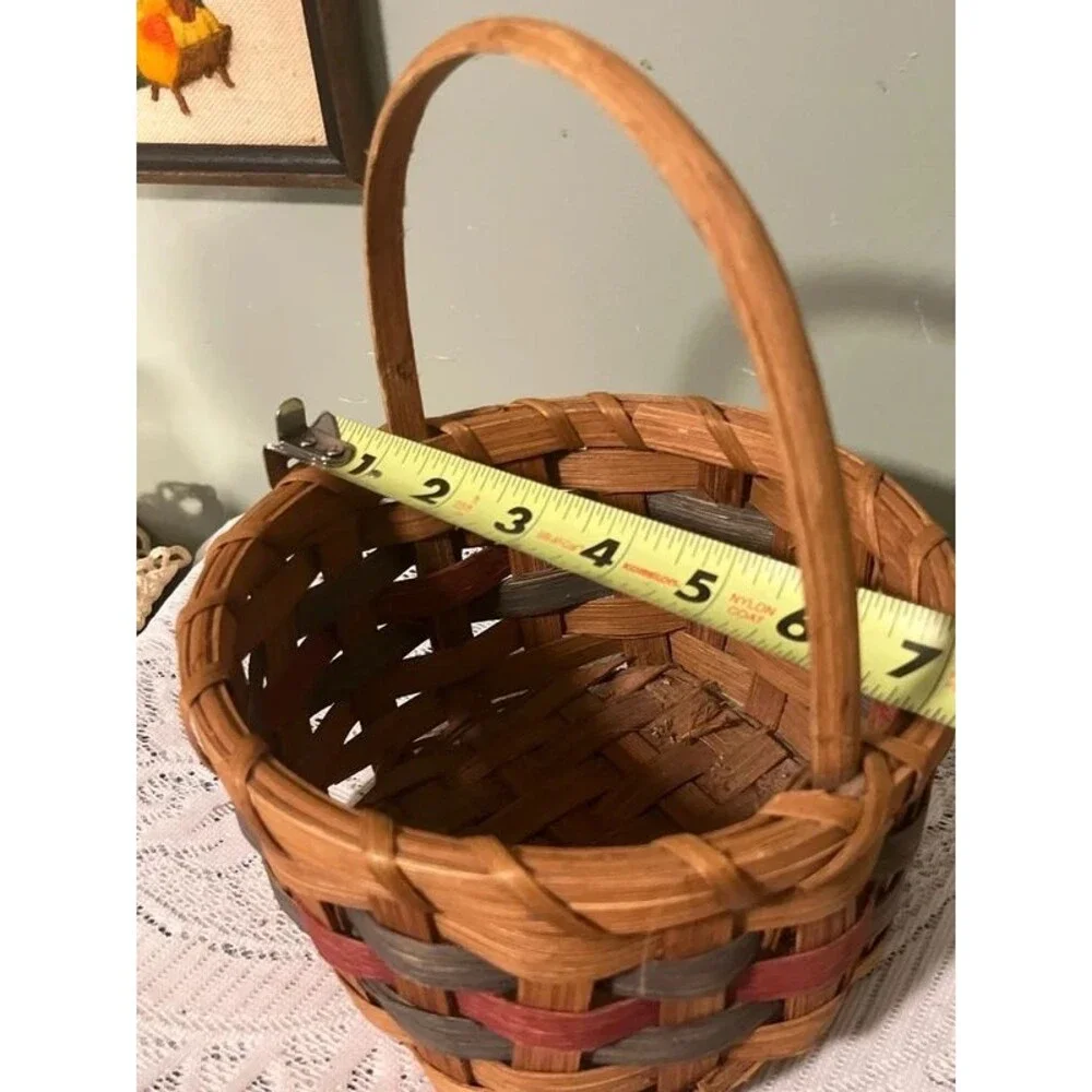 Hand woven vintage wicker basket